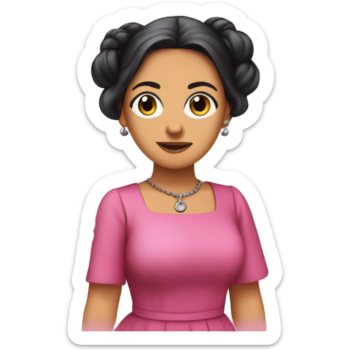 Mariana Bracetti Cuevas was a patriot and leader of the Puerto Rico independence movement. Pink dress. 2 pigtails. Dark hair older woman. sticker