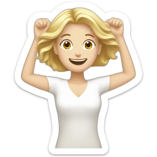 brown hair white woman celebrating with blond hair white woman sticker