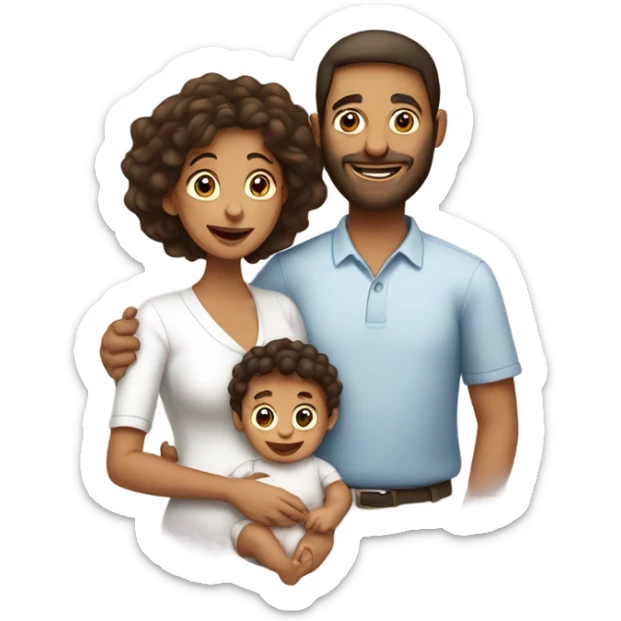 a family of a mother, a father and a Jewish baby sticker