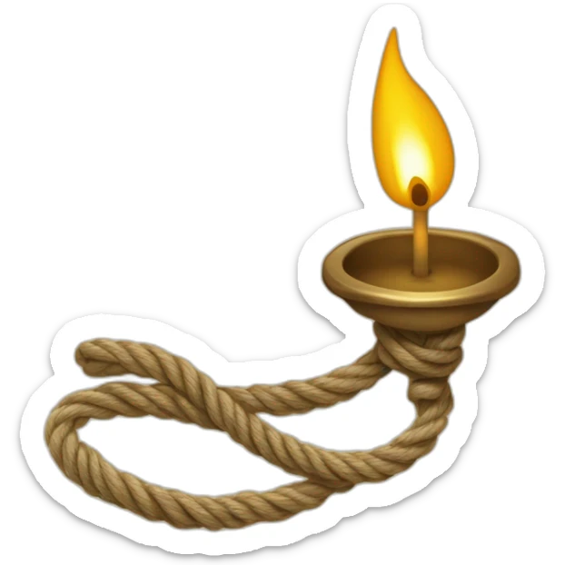 Une bougie entourée d’une corde et sur la corde l’inscription « Bougi’magine » ecrit en doré  sticker