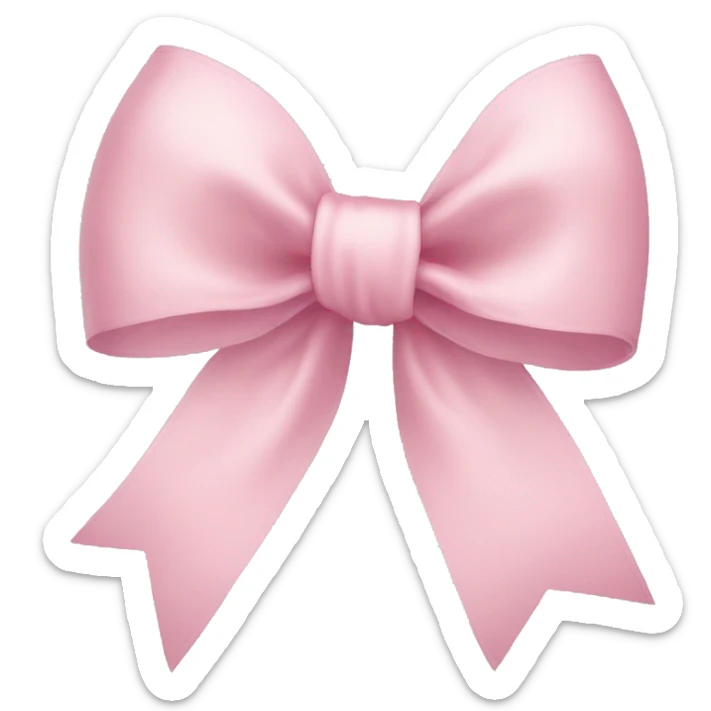 light pink ribbon bow sticker