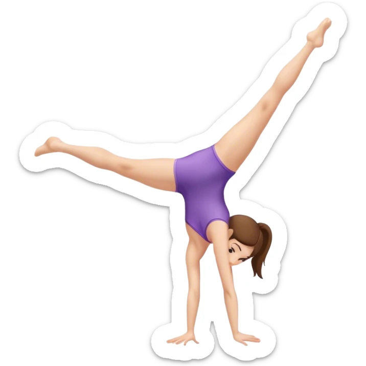 White girl with brownhair, gymnast doing a cartwheel sticker