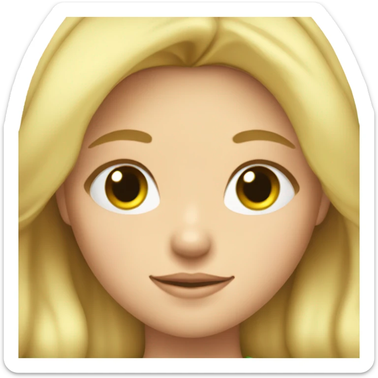 Blonde girl with rosy cheeks and green eyes wearing crown  sticker