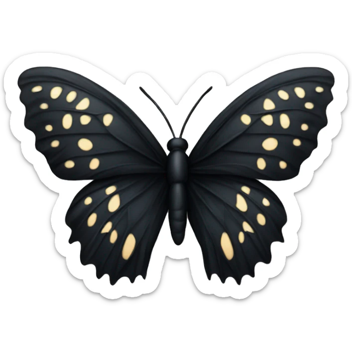 Black lace butterfly sticker