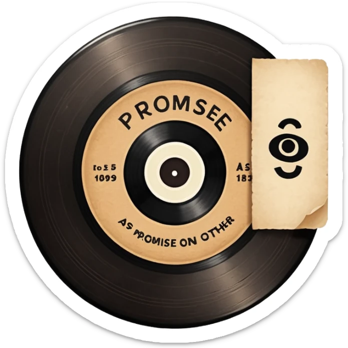 On the inky black vinyl, a warm brown paper label announced its soul: Side A's promise on one half, Side B's secret on the other.. sticker