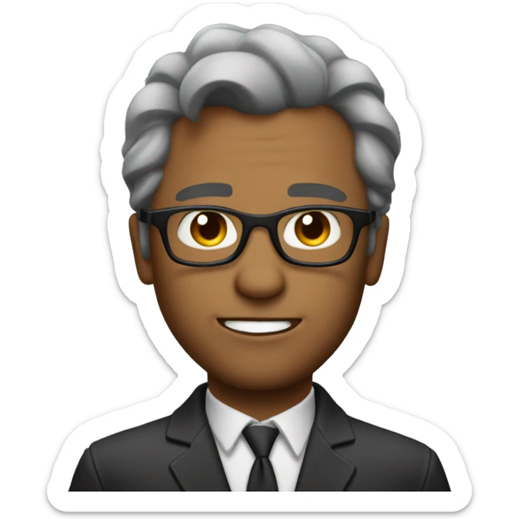 Man Looking like Tony stars but with glasses and bold hair and a bit greyed sticker