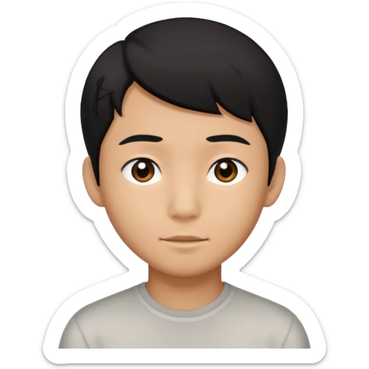 Brown teenage Asian boy with black hair black eyes sticker