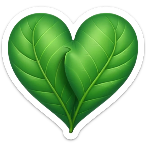 leaf heart sticker