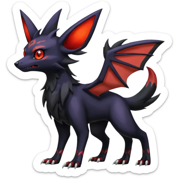 Spooky Nargacuga-Umbreon-Noibat-Noivern-Silvally-Pokémon-Fakémon-fusion (full body) sticker