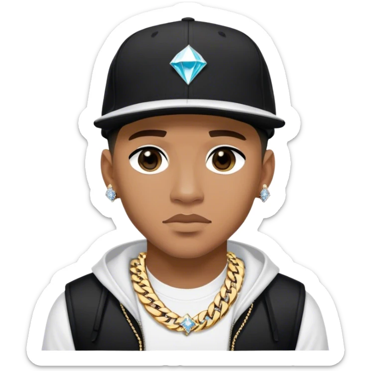 Josh King Madrid lands in Miami on black private jet wearing black Team Jet Set (logo) SnapBack and sporting his new set of two tone iced out bust down VVS diamond Cuban links and 20-pointer diamond rocks in his ear sticker