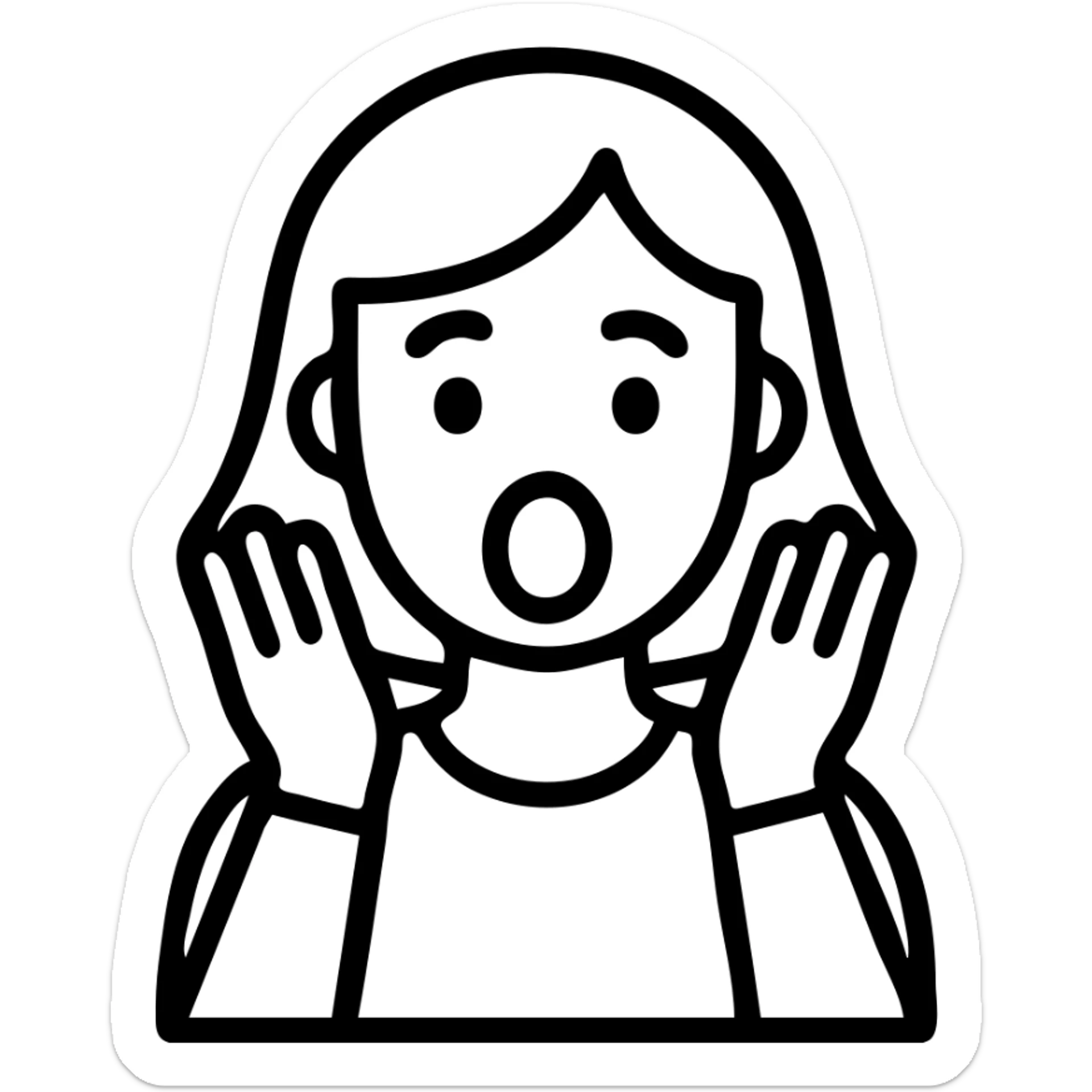 shocked woman sticker