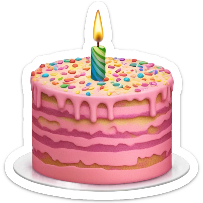 Birthday cake sticker