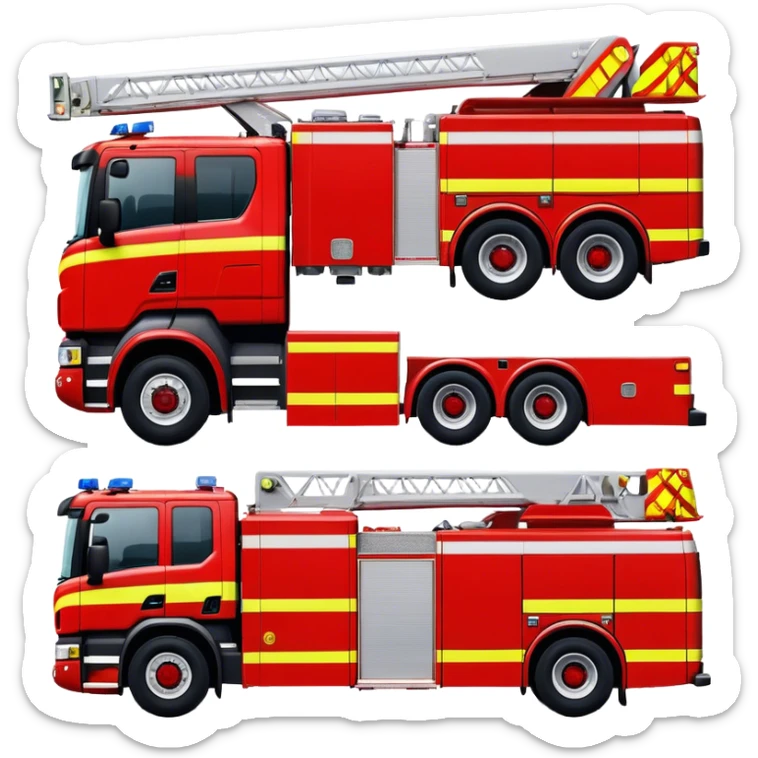 Fire Truck - Scania P320 Fire Truck (Model Year: 2015) (Iconic Colour: Red with white and yellow stripes) sticker