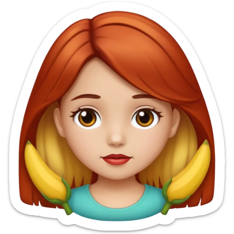 Una niña con piel de color carne y medio morena y medio morena de pelo sticker