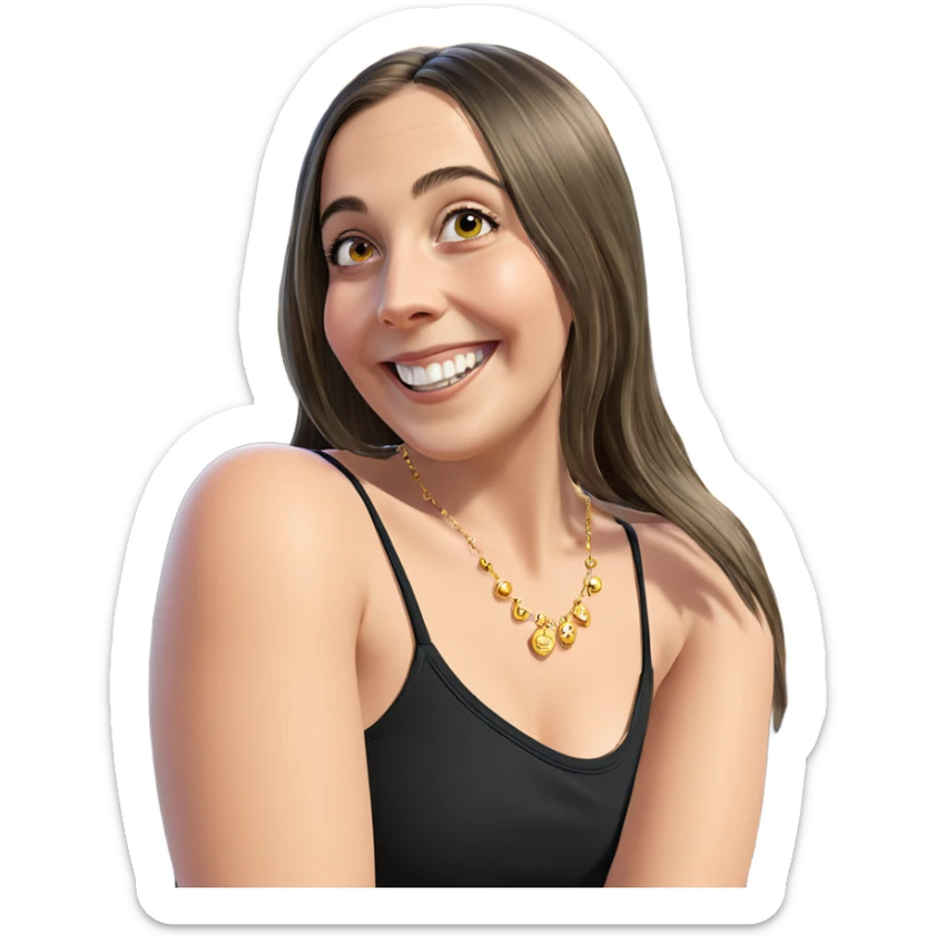 smiling girl with jewelry outdoors sticker