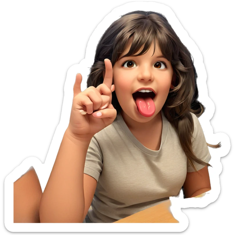 playful girl with tongue out sticker