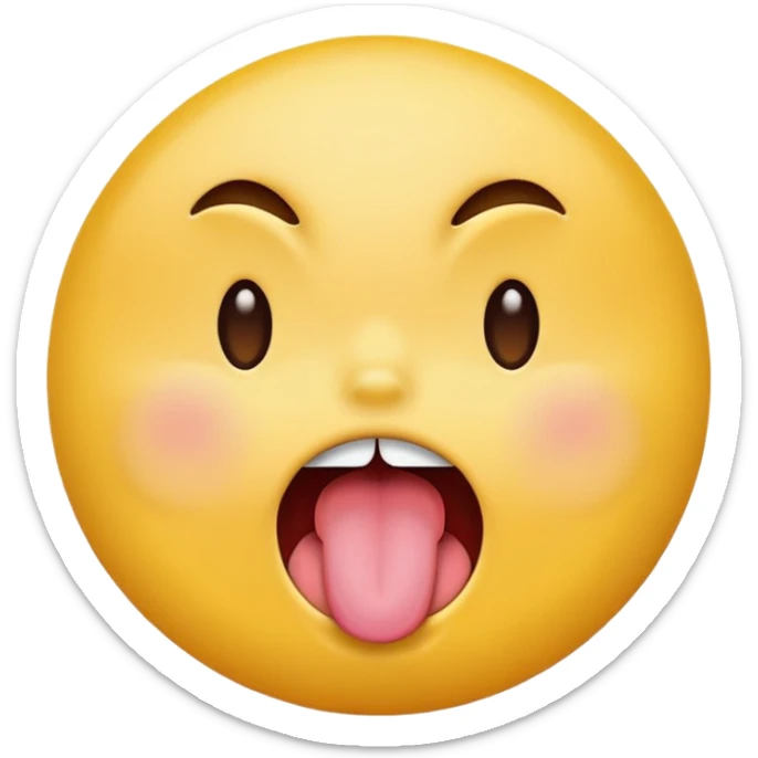 original emoji look yellow circle with winkey face tongue out and cringey sticker