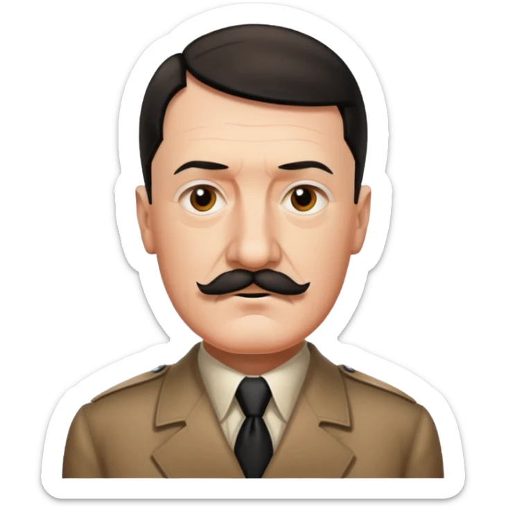 Je veux un emoji représentant adolf Hitler portant une moustache noir et carré sticker