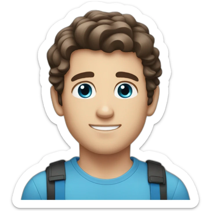 1 light brown hair and blue eyes man and black hair one with blue eyes too sticker