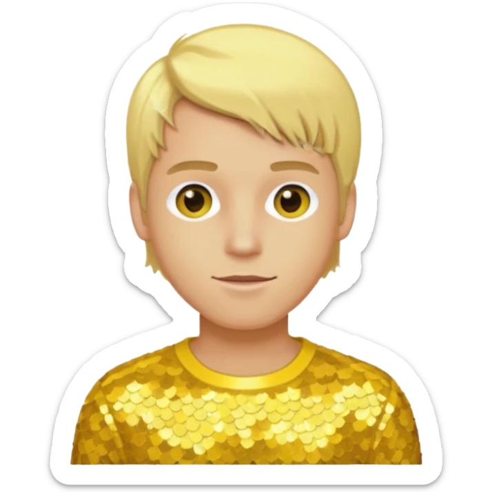 Bryan Abrams from Color Me Badd with blonde hair , yellow sequin outfit sticker