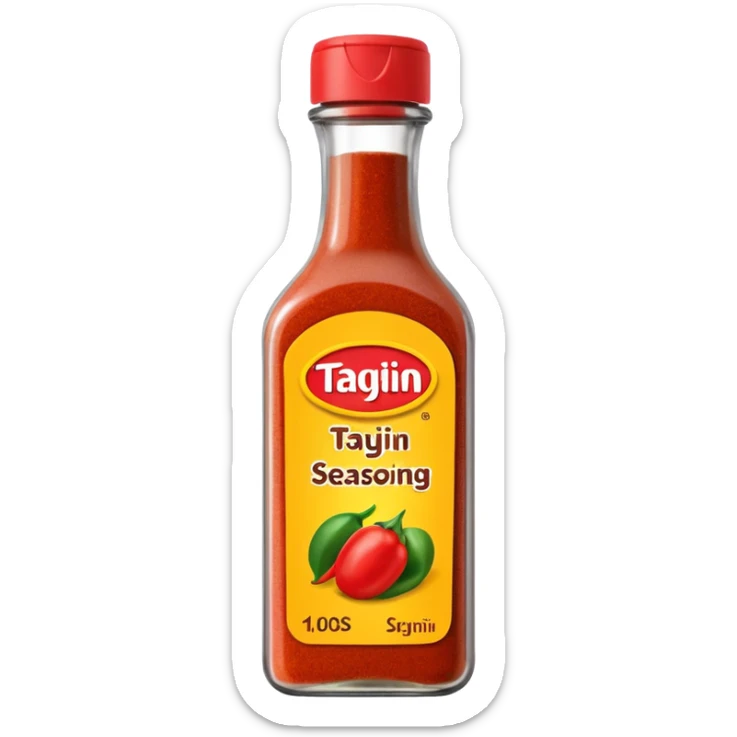 a bottle of Tajín seasoning, simple and colorful sticker