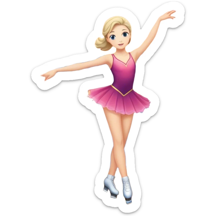 figure skater on top of a cruise ship with a sunset sticker