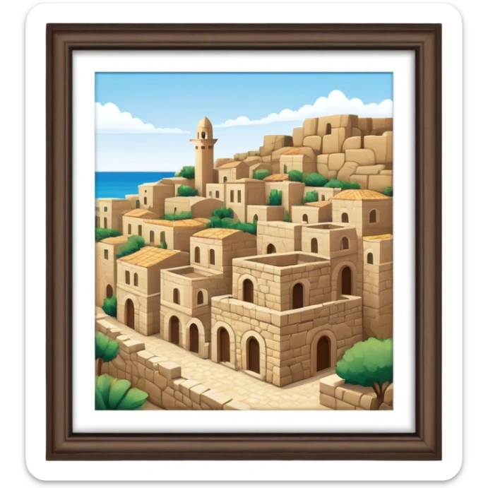 Byblos Old City Landmark Emoji – Portraying the historic stone houses, narrow streets, and Phoenician ruins. sticker
