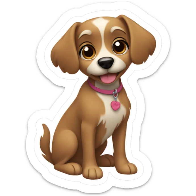  AI generated sticker of a small dog inspired by the style of “Lady and the Tramp.” White outline around it sticker