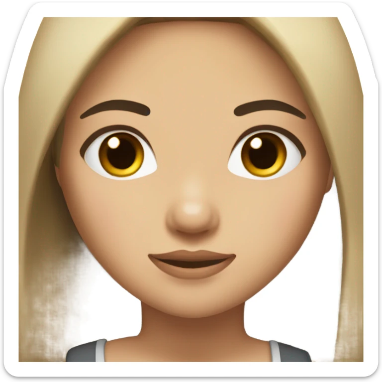 Light tan girl with black straight hair and brown eyes that looks a little bit chinese sticker