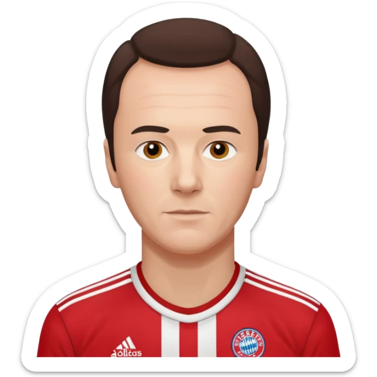 FC Bayern Munich Franz Beckenbauer, young and in an older school buyer Munich top with the white and red stripes sticker