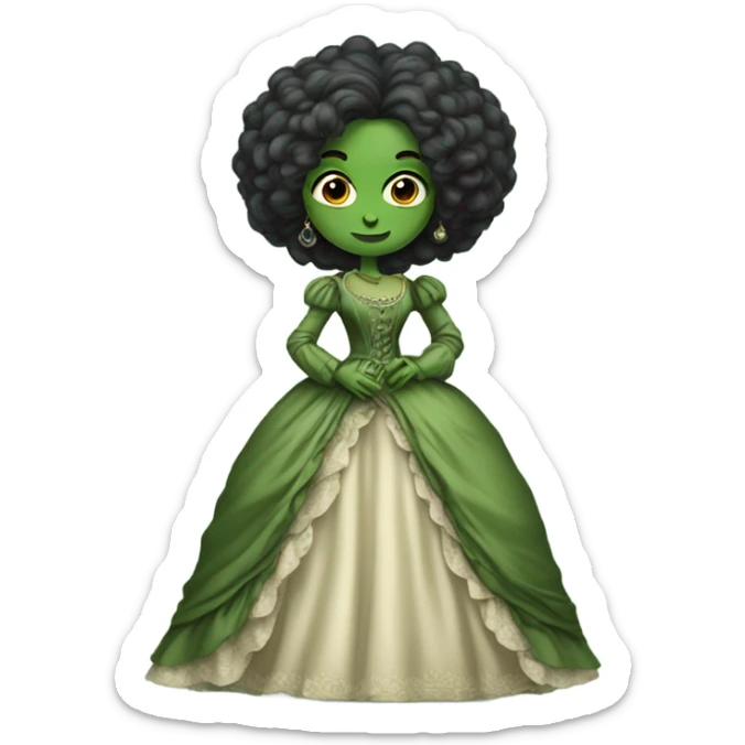 green woman galora in Victorian dress elegant, full body sticker