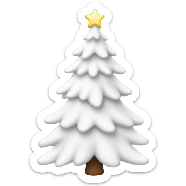 White christmas tree sticker