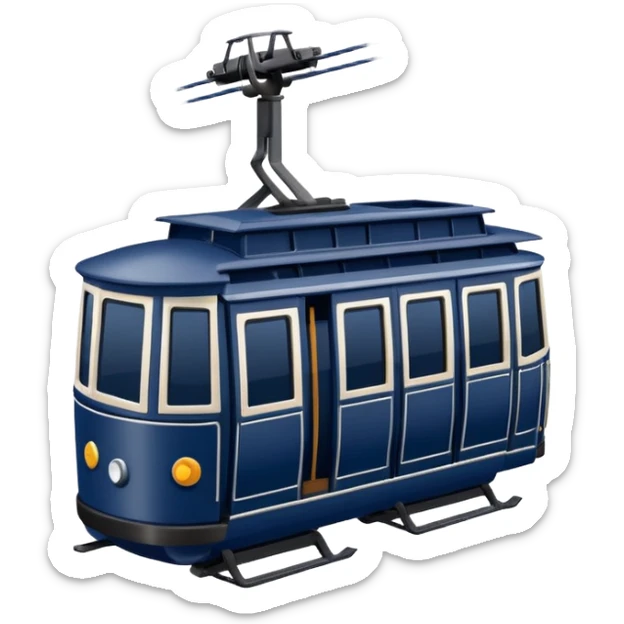 create an emoji of a cable car for a skiregion. dark navy blue colour and the word Lenk on it.  sticker
