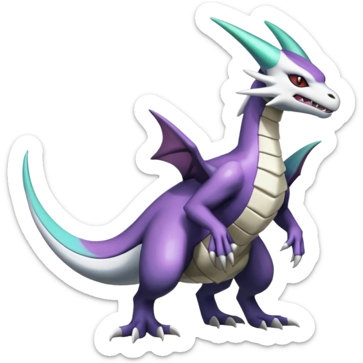 Shiny Noivern-Marowak-Lugia-Fakémon-hybrid-creature (full body)  sticker