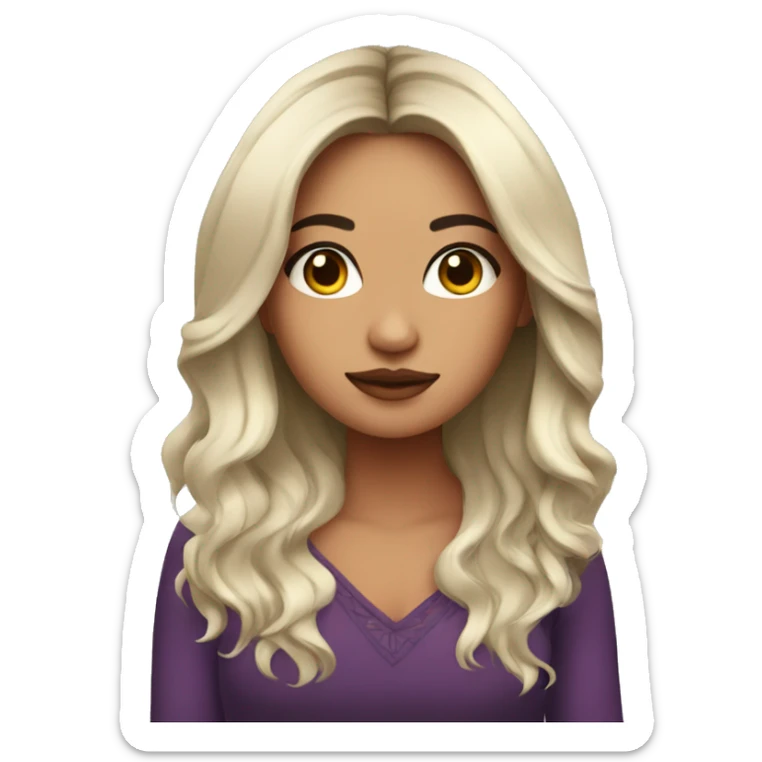 A beautiful Mexican girl with long lashes and layered hair  sticker