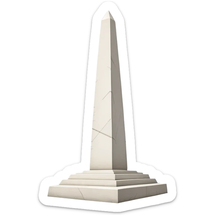 The Obelisk of Buenos Aires, a tall white stone monument with a pointed top, standing alone, iconic landmark of Argentina sticker