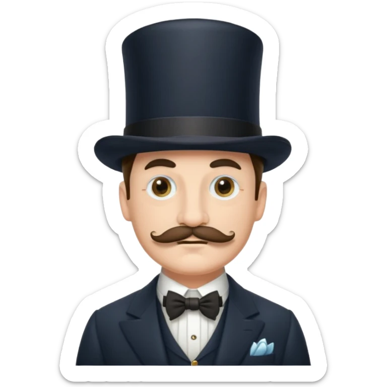 A gentleman of the high society with a moustach, a monocle, an elegant hat being super elitist sticker
