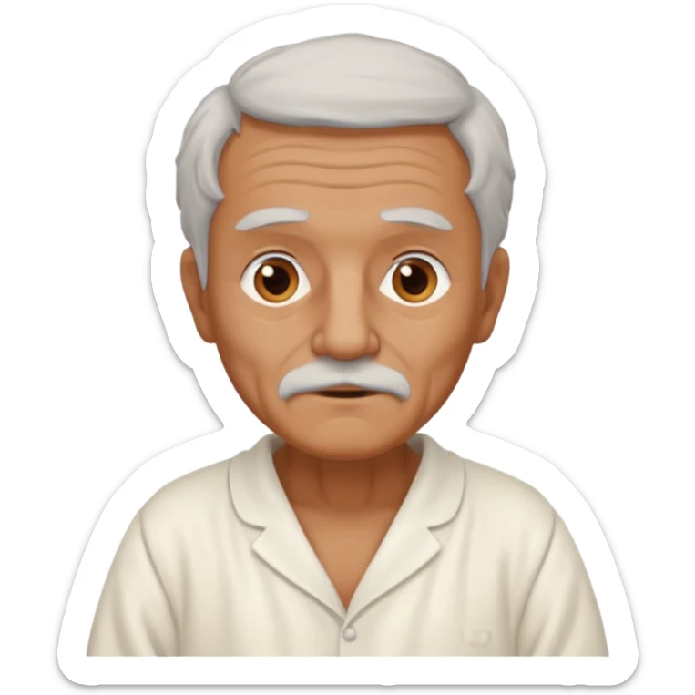 An old French man made of clay and wearing a white nightgown sticker