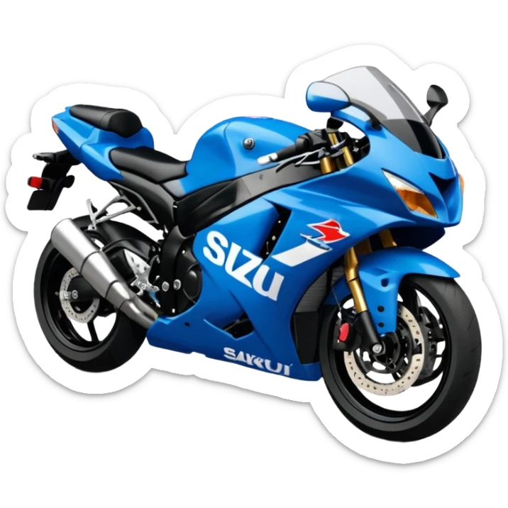 the word 'Sakqu' written in large, bold letters at the top of the image, above a Suzuki GSXR 1000 motorcycle, emoji style sticker