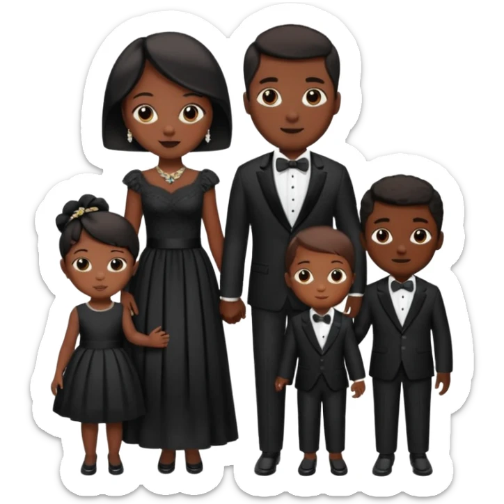 A fam of 7 mom dad big bro big sis middle sis and 2 baby we r black skin coulor and we r fine and baddies sticker