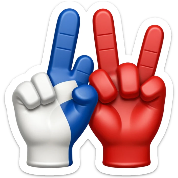 sports foam finger american football blue (#00A3E0) and red (#F9423A) sticker