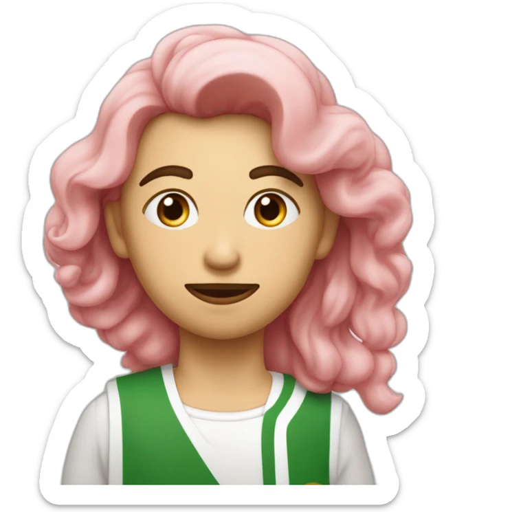 Un garcon avec un mayot de l'algerie rose qui fume une puff sticker