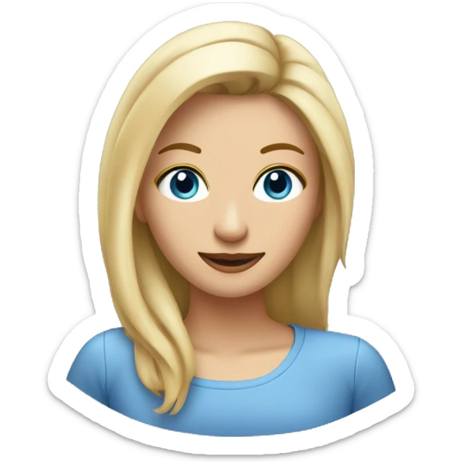 woman with blond Hair and Blue Eyes growing rosemary out of her head sticker