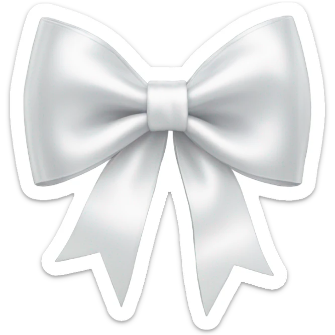 white satin bow sticker