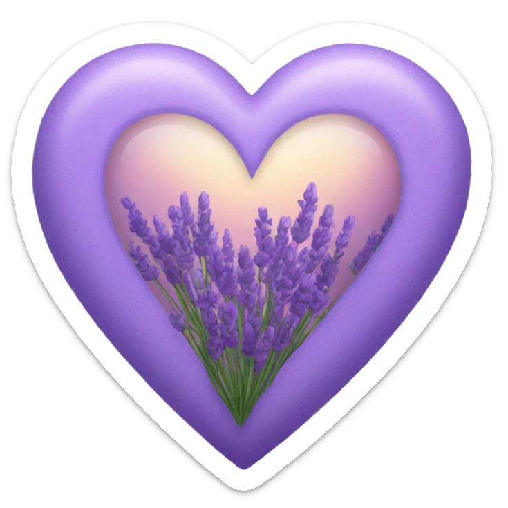 lavender heart sticker