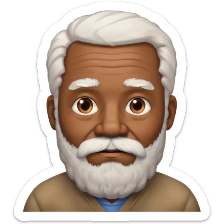 black grandpa with white hear and a big bear wrinkled as fuck sticker