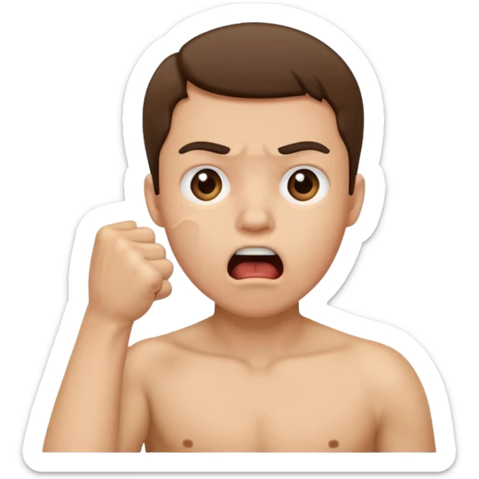 A person that is shocked/ suprised and has their hand in a fist over their mouth sticker