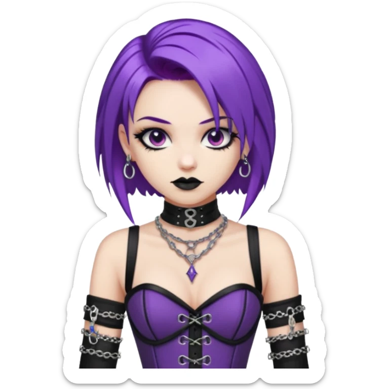 my nickname on the discord server is Little VIper, i have purple hair and an alt/goth style so like corsets and black with silver chains. i want a animated emoji with the text "'Lil Viper Mad" sticker