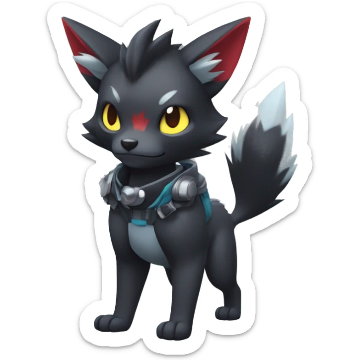  Kawaii Edgy Cool Beautiful Poochyena-Torracat-Zoroark full body sticker