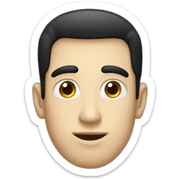 Tall man and long face.black hair and eyes.long nose.medium size mouth and big but long eyes  full height  sticker